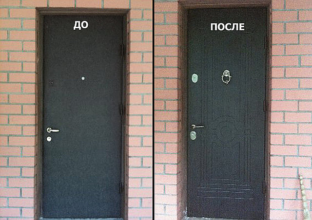 Реставрация металлической двери до и после фото